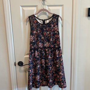 xhilaration Navy and Black Floral Dress *Size L*